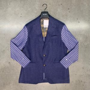 Cycle 70 blazer blue stripe shirt