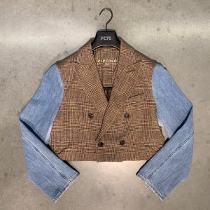 Cycle 70 cropped blazer denim 7