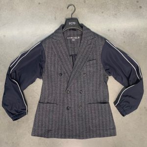 Cycle 70 blazer grey blue sleeve