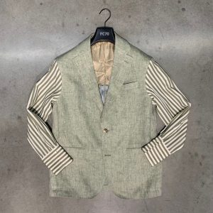 Cycle 70 blazer green stripe shirt